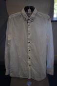 Next White 100% Cotton Slim Fit Long Sleeve Shirt Size: 16” collar