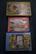 3x Assorted 1000pc Jigsaw Puzzles (as pictured)