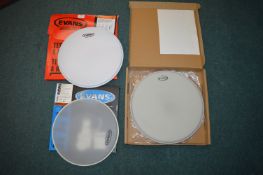 3x Assorted Evans Drumheads with Packaging