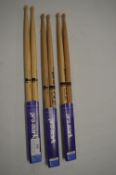 3x Pairs of Pro-Mark American Hickory Large Drumsticks