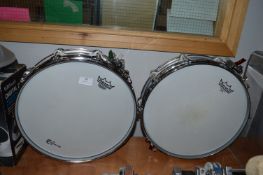 Pair of Pearl Snare Drums with Remo Skins