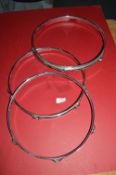 2x 13” and 1x 12” Chrome Steel Drum Rings