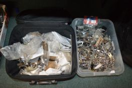 Pearl Music Case and Crate Containing Assorted Drum Fittings etc.