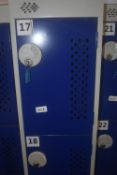 Bank of Four Lockers with Single Plug (has keys)