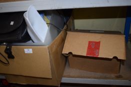 Box of Assorted Lightbulbs, Cables, Polisher, etc.