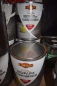 3x 2.5L of Liberon Decorative Floor Varnish Red Fusion