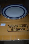 *Box of 27cm Blue & White Stripped Dinner Plates