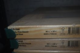 *Four Panel Knotty Pine Glazed Internal Door 2040x726mm