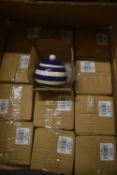 *Box of Blue & White Stripped Sugar Bowls