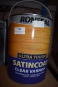 2x 5L of Ronseal Ultra Tough Satin Coat Clear Varnish