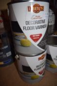 4x 2.5L of Liberon Decorative Floor Varnish Red Fusion