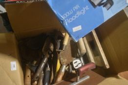 Quantity of Assorted Gardening Tools, and a Floodlight