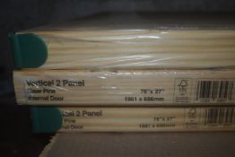 *Vertical Two Panel Clear Pine Internal Door 1981x686mm