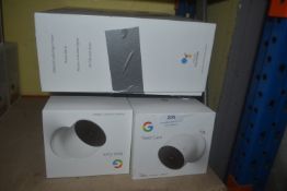 *Google Nest Outdoor Floodlight Camera, and 1x Double & 2x Single Google Nest Cams