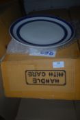 *Box of 27cm Blue & White Stripped Dinner Plates