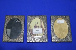 3x Vintage Style Steel Photo Frames