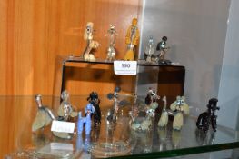 13x Vintage Glass Poodles