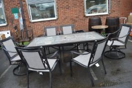*Large Garden Patio Table with 4x Dining Chairs and 2x Swivel Chairs