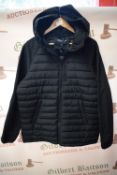 *Jack Wills Black Hooded Lightweight Padded Jacket Size: L