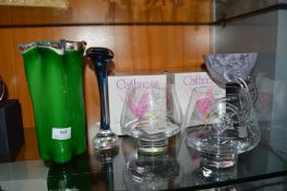 2x Caithness Glass Bowls, Plus Glass Vases
