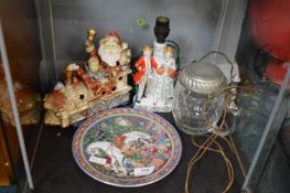 Pottery Lamps, Decorative Plates, etc.