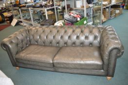 *Leather Chesterfield Two Seat Sofa