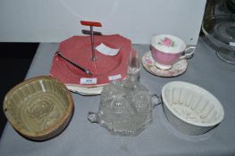 Vintage Jelly Moulds, Cake Stand, etc.
