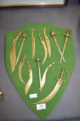 Miniature Brass Sword Display