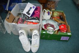2x Boxes of Household Goods, Kid’s Shoes and Trainers, etc.
