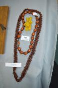 Wooden and Seed Beads, and a Miniature Teddy Bear