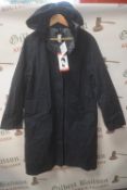 *Elle Navy Waxed Coat Size: M (preworn)