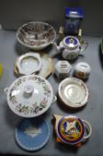 Decorative Pottery Including Clarice Cliff Style Jug, Ringtons Teapot, etc.