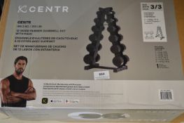 *Centr 12 Sided Rubber Dumbbell Set with Rack - Boxed