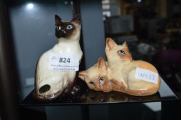 Beswick Siamese Cat and a Panda