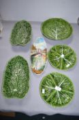 Vintage Cabbage Leaf Dishes etc.