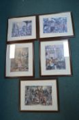 5x Framed Humorous Prints by BJ Gordon