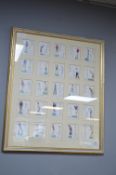Framed Vintage Cigarette Cards x25