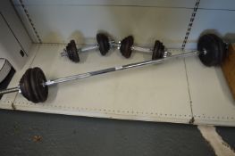 Barbell with Dumbbells & Weights