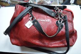 Red Snakeskin Effect Handbag