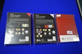 2013, 2014 and 2015 Royal Mint UK Annual Coin Sets