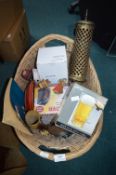 Wicker Laundry Basket Containing Decorative Items