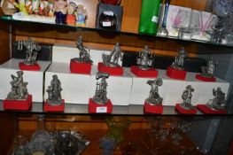 Set of 12 Victorian Trades Pewter Figures