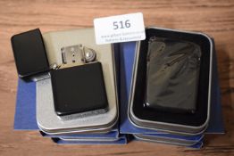 *6x Zippo Style Lighters in Presentation Cases