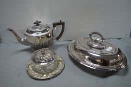 EPNS Teapot and Covered Dishes