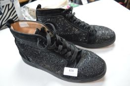 Pair of Women’s Black Sparkle Sneakers Size: EU 41