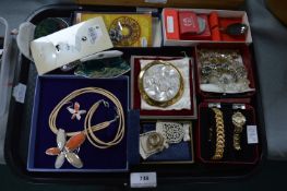 Vintage Costume Jewellery Including Compacts, Watches, etc.