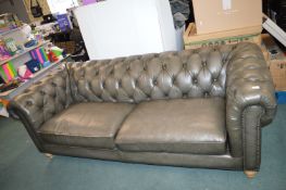 *Leather Chesterfield Two Seat Sofa