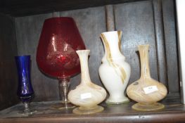 Glass Vases including Italian White Crystal
