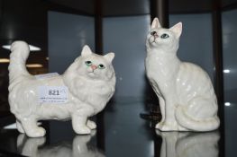 2x Beswick Cats