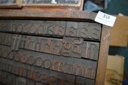 Case of Medium Wood Letterpress Type (Upper & Lower Case)